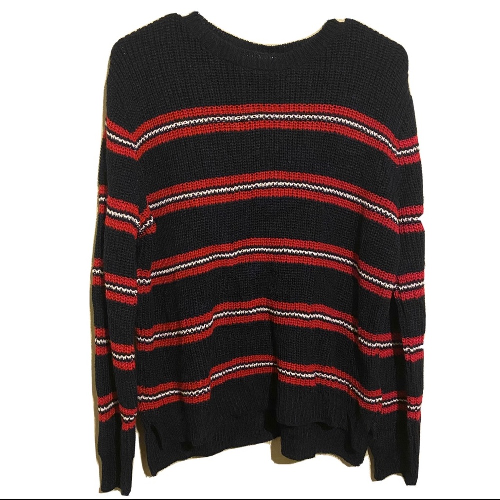 Cotton Emporium Navy Striped Pullover Sweater